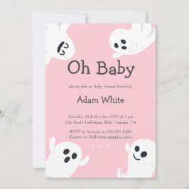 Oh Baby Spooky Ghost Halloween Fall Baby Shower Inbjudningar