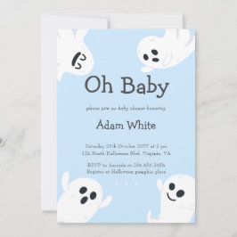 Oh Baby Spooky Ghost Halloween Fall Baby Shower Inbjudningar