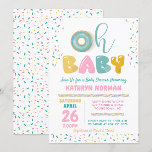 Oh Baby Sprinkle Donut Baby Shower-inbjudan Inbjudningar