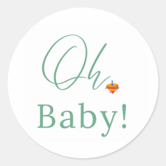 "Oh Baby" Sticker with toy top Runt Klistermärke
