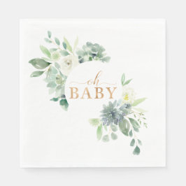 Oh Baby Succulary Baby Shower Napkins Pappersservett