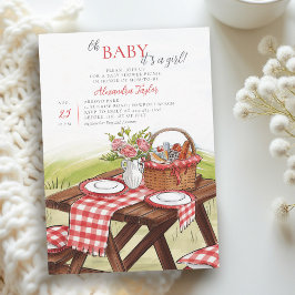 Oh Baby Summer Picnic Park Roligt Cute Girl Shower Inbjudningar