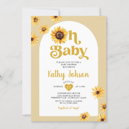Oh Baby Sunblommor Arch Boho Baby Shower Inbjudningar