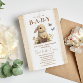 Oh Baby Sweet Bunny Baby Shower-inbjudan Vykort