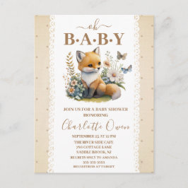 Oh Baby Sweet Foxy Baby Shower Inbjudningskort