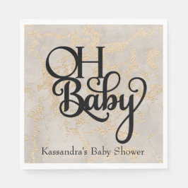 Oh Baby Tan Foil Baby Shower Lunch Napkin Pappersservett