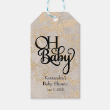 Oh Baby Tan Foil Marble Baby Shower Gift Märkre