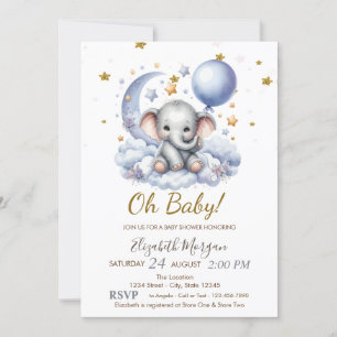 Oh Baby Teddy Bear Baby Shower Inbjudningar