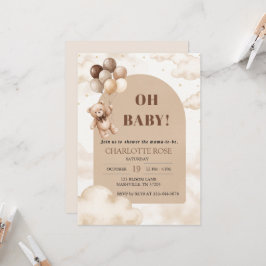 Oh Baby Teddybjörn Neutralt Bröllopsinbjudningskor Inbjudningar