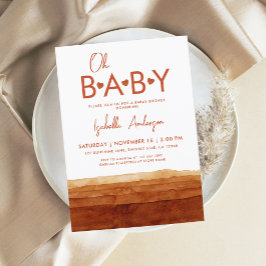 Oh Baby Terracotta Baby Shower Inbjudningar