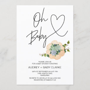 Oh Baby Thanksgiving Fall Helgdag Baby Shower Inbjudningar