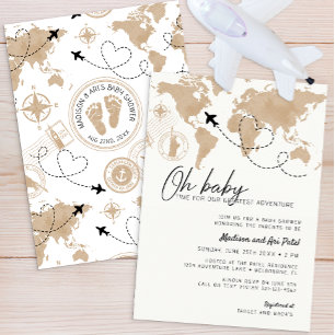 Oh Baby Travel Baby Shower-inbjudan Inbjudningar
