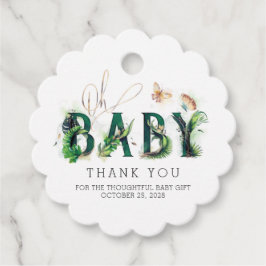 Oh Baby Tropical Greenery Baby Shower Gåvor Etiketter