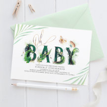 Oh Baby Tropical Grey och Guld Baby Shower