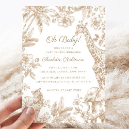 Oh Baby Tropical Jungle Safari Animals Baby Shower Inbjudningar
