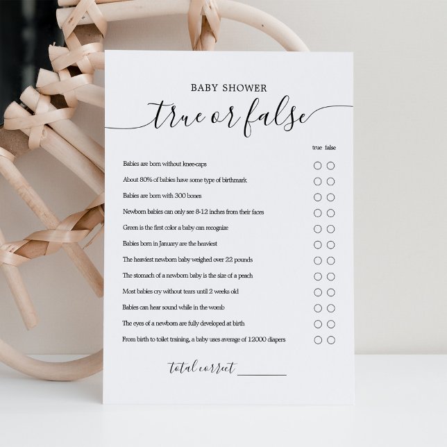 Oh Baby True eller False Baby Shower-spelkort Inbjudningar (Skapare uppladdad)