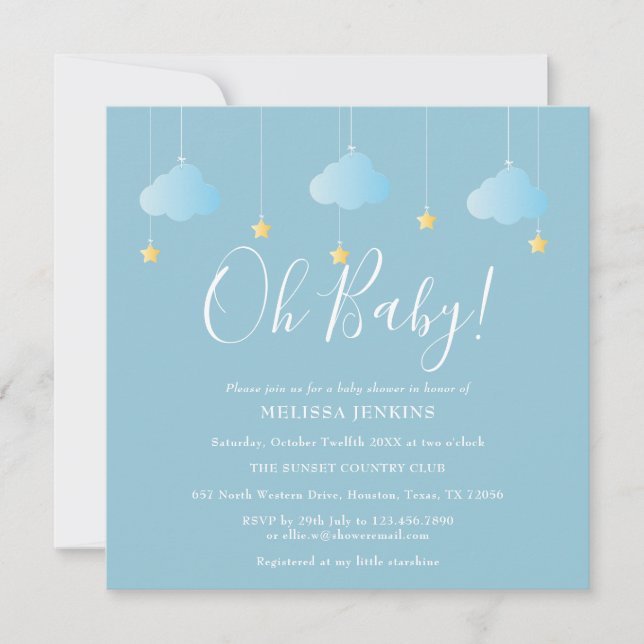 Oh Baby Twinkle Twinkle Baby Shower / Sprinkle Inbjudningar (Framsida)