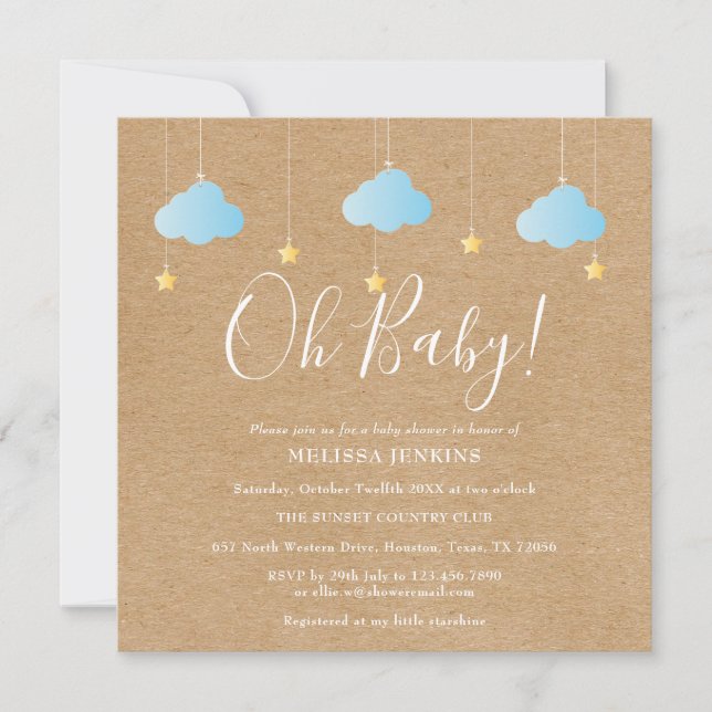 Oh Baby Twinkle Twinkle Baby Shower / Sprinkle Inbjudningar (Framsida)