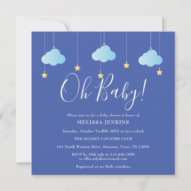 Oh Baby Twinkle Twinkle Baby Shower / Strössel Inbjudningar (Framsida)