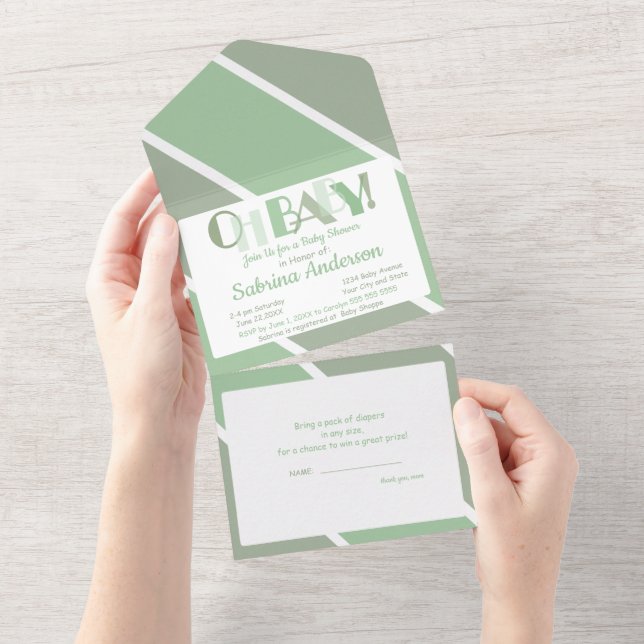 Oh Baby Typography Baby Shower Danwer Brev (Avrivbar del)