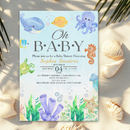 Oh Baby Under Sea Baby Shower Inbjudningar