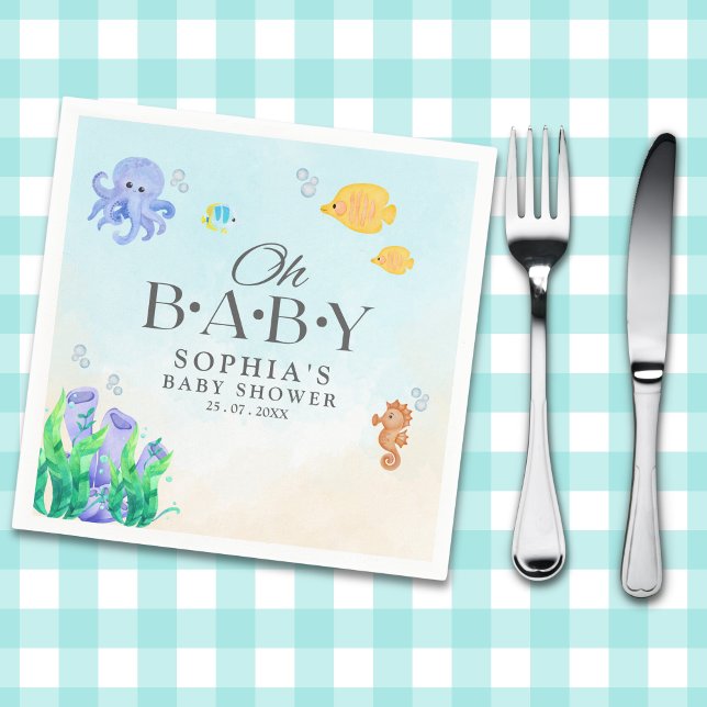 Oh Baby Under Sea Baby Shower Pappersservett (Skapare uppladdad)