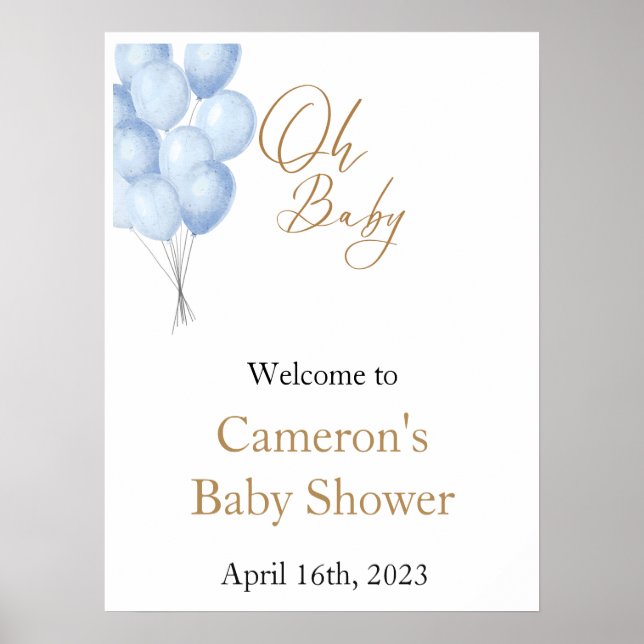 Oh Baby Välkomstskylt Poster (Framsidan)