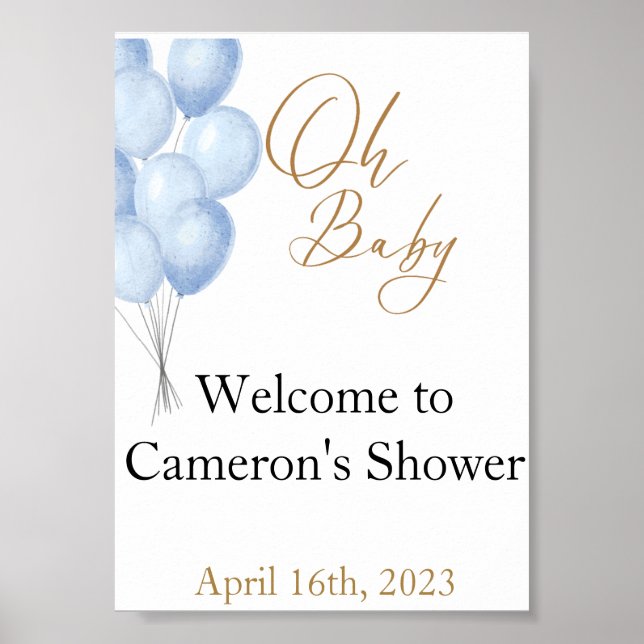 Oh Baby Välkomstskylt Poster (Framsidan)
