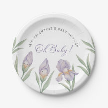 Oh Baby Vattenfärg Iris Blommig Lila Lavendel