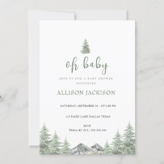 Oh Baby Vild One Mountain Baby Shower Inbjudningar