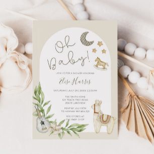 Oh Baby Vintage Leksaker Kön Neutral Baby Shower Inbjudningar