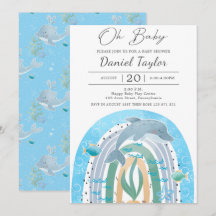 Oh baby Watercolor delphin Baby Baby Shower