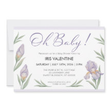 Oh Baby Watercolor Iris Blommig Lila Lavendel