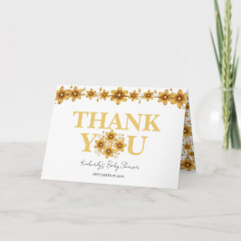 Oh Baby Watercolor Rose Gold Baby Shower Tack Kort