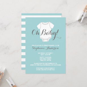 Oh Baby - Whimsique Blue Boy Party Shower Inbjudningar
