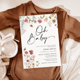 Oh Baby WildblomTEEME Baby Shower-inbjudan Inbjudningar