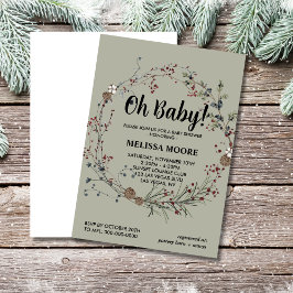 Oh baby winterberry rustic boho inbjudningar