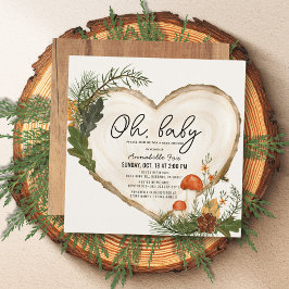 Oh Baby Wood Segce Mushroom Baby Shower by Mail Inbjudningar