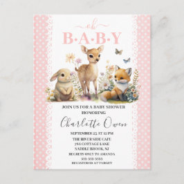 Oh Baby Woodland Animals Baby Shower Inbjudan Po
