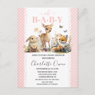 Oh Baby Woodland Animals Baby Shower Inbjudan Po
