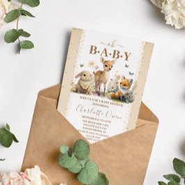 Oh Baby Woodland Animals Baby Shower-inbjudan Vykort