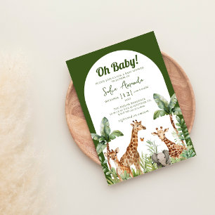 Oh Baby Woodland Cute Safari Baby Shower Inbjudningar