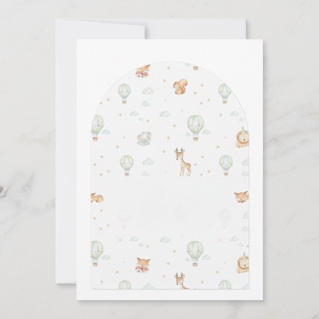 Oh Boy! Adventure Begins Arched Baby Shower Invita Inbjudningar (Baksida)