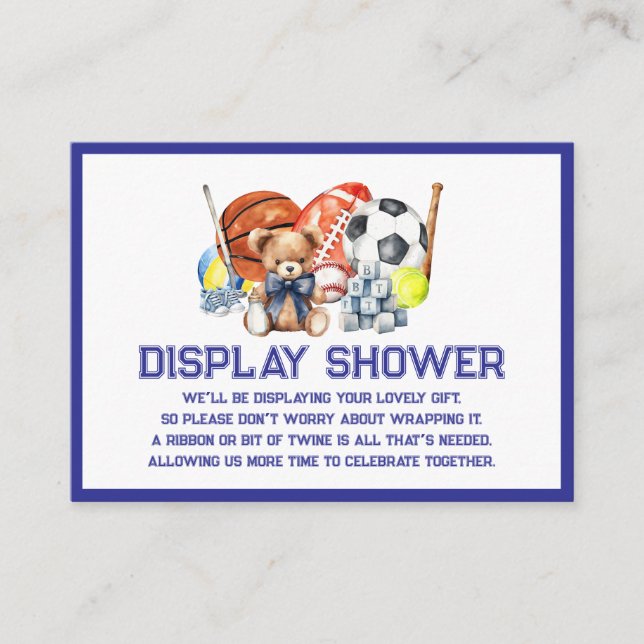 Oh Boy ALL STAR SPORT Baby Shower Display Shower Tilläggskort (Framsida)