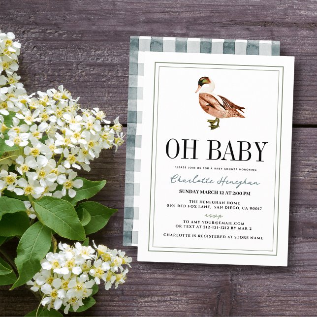 Oh Boy Anka/Mallard Classic Boy Shower Inbjudningar (Skapare uppladdad)