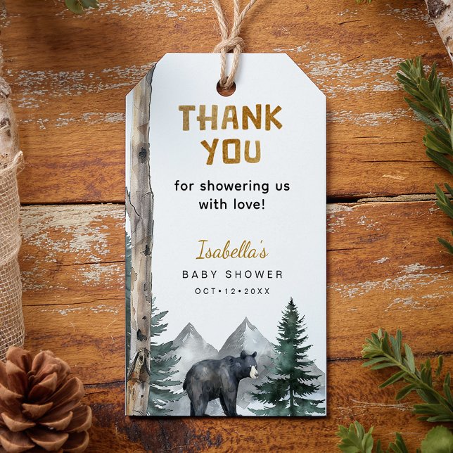 Oh Boy Äventyr Börjar | Skogsdjur Baby Shower Presentetikett (Woodland Gift Tag)