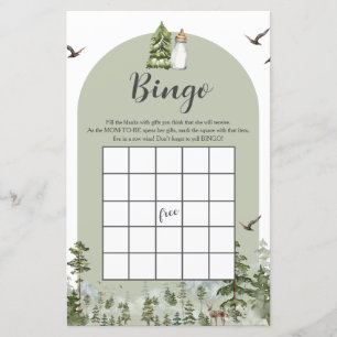 Oh Boy Äventyr Gräs Forest Baby Shower Bingo
