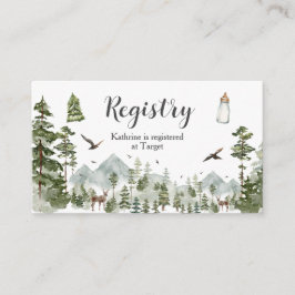 Oh Boy Äventyr Gräs Forest Baby Shower Registry Tilläggskort
