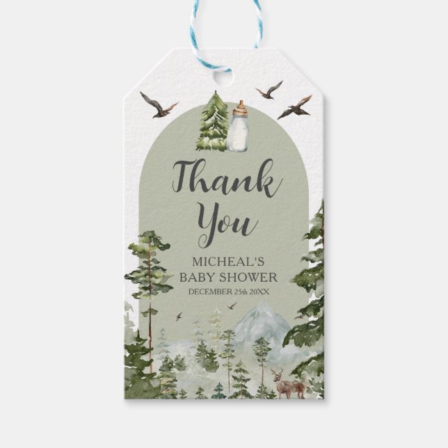 Oh Boy Äventyr Gräs Forest Tack Presentetikett (Framsidan)