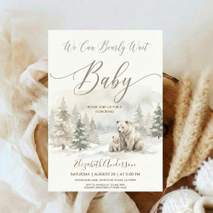 Oh Boy Äventyr Skogs Björn Baby Shower Inbjudningar